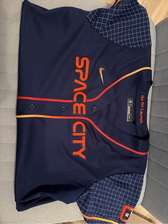 Nike Other - Nike Space City Navy and Orange Baseball Jersey - Childs Verlander XL